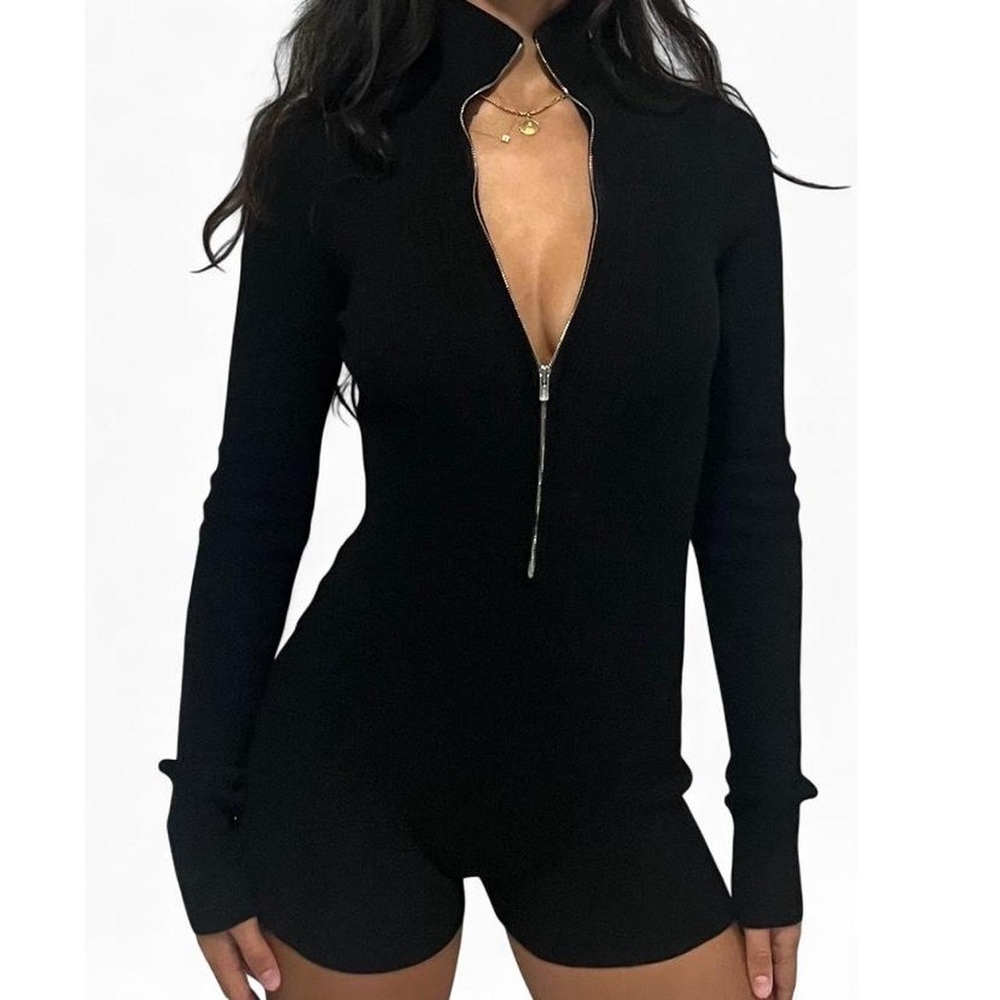 Kith Black Backless Sweater Romper